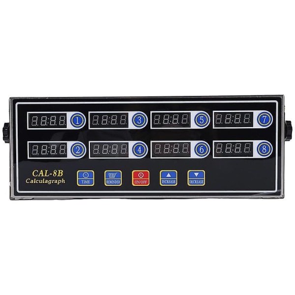 Cal-8b Portable Calculagraph, 8-kanals digital timer, Timing för matlagning i köket LCD-skärm Klockan skakar påminnelse