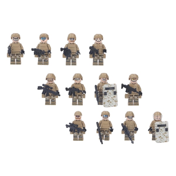 12 stk. Soldater Blok Minifigurer Forskellige Outfits Rustning Mænd Action Minifigurer Til Børn M8019 Højde 4,5 cm / 1,8 tommer Db