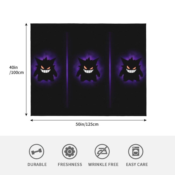 Gengar Dark Peittopeitto Pehmeä Mukava Pehmeä Flanellipeitto Sisustus Peittolahja Aikuisille/Teini-ikäisille/Lapsille-tghy327  [dB} 60x50in 150x125cm