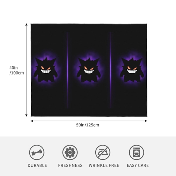 Gengar Mörk Fleecefilt Mjuk Mysig Fuzzy Flanellfilt Dekor Sängfilt Present Till Vuxen/Tonåring/Barn-tghy327  [dB} 50x40in 125x100cm