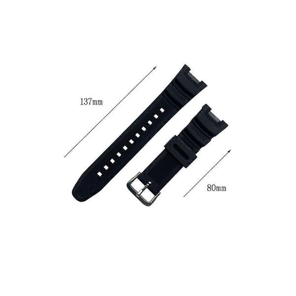För C Asio SGW-100 Serien Loop-Justerbart Armband Silikonband Ersättningsrem [DB] Silver