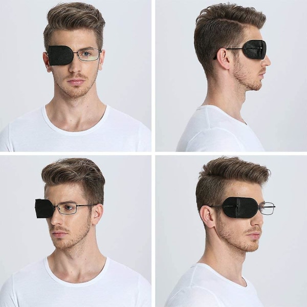6 paria silmälappuja, säädettävät Lazy-silmälaput Amblyopian korjaus/näön palauttaminen silmälaastarit (suuri)