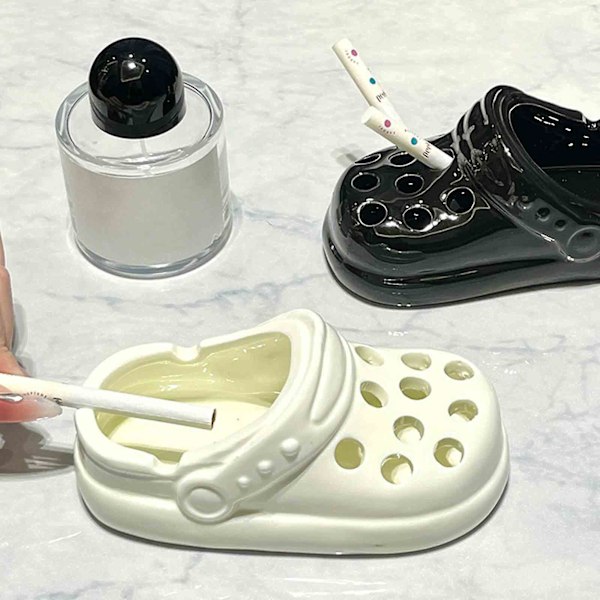 Morsomme Crocs Askebeger Ornamenter Crocs Keramisk Askebeger Morsomme Anti-Flu Aske Ornamenter, 50% Tilbud {Db) White