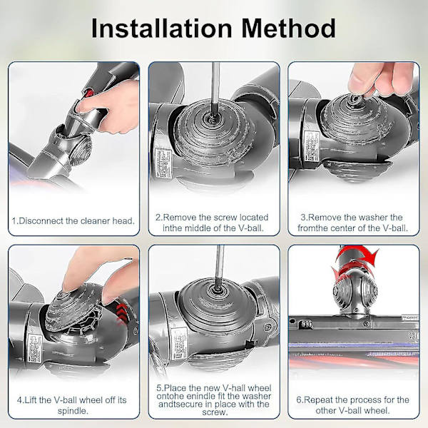 Db V-pallopyörän lisävarusteet Dyson V6 V7 V8 V10 V11 V12 Dc58 Dc59 Dc62 Dc74 35w 50w Johdoton imuri 968266-02 & 949852-05