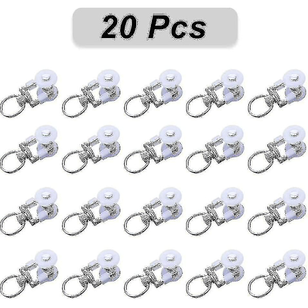 20-pack metallspårrullar, gardinspår, glid, gardinrullar, gardinspårrullar, gardin DB