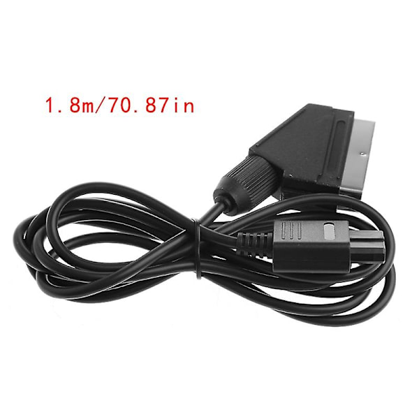 A/V TV Video Scart RGB Spillkabel for Gamecube og N64 Konsoll db Black