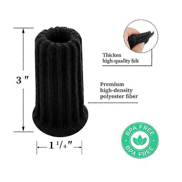 16 st Stolsbensskydd Stickade Möbelstrumpor [DB] Black