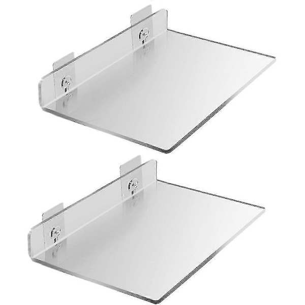 Flytande Hyllor Set om 2 - Utöka enkelt Väggutrymmet - Akryl Liten Vägg Hylla För Sovrum, Badrum, Spelrum, Vardagsrum, Kontor [db] 20*15cm