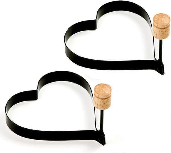 Non-stick Hjerte Pannekake/Egg Ringer, Sett med 2 Gave til mor/lærer [DB]