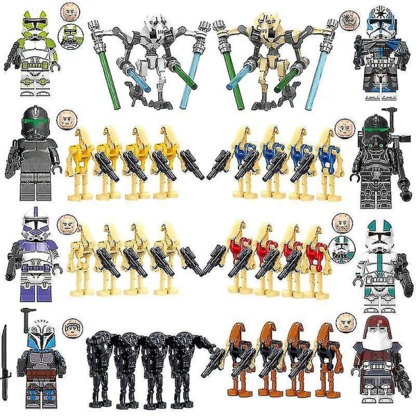 Star Wars Battle Droids Byggesæt Mini Actionfigurer Dukke Minifigurer Legetøj Skrivebordsdekoration TAO Db 34PCS