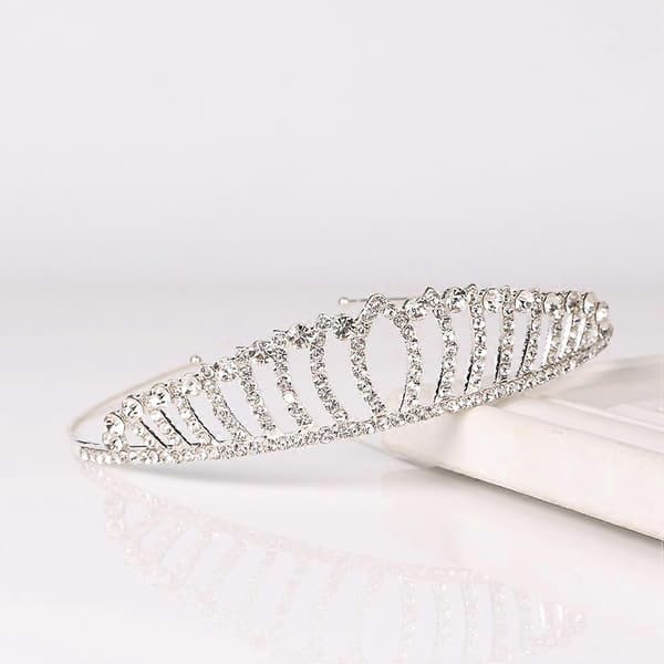 Elegant Brud Strass Tiara Legeringskrona Hårsmycken[DB]