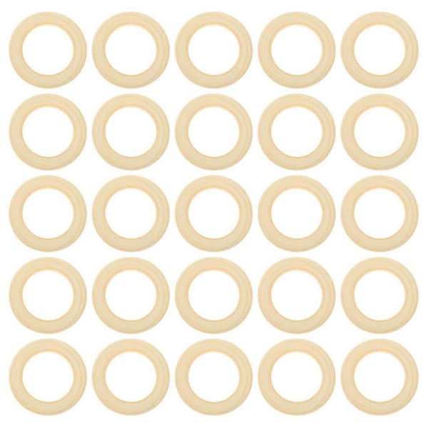 Omålade träringar för DIY-hantverk Makraméringar 25-pack