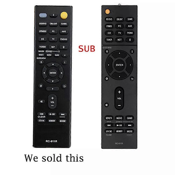 Ny RC-911R Fjernbetjening til Onkyo AV Receiver TX-NR555 TX-NR656 TX-NR757 R695 [DB]