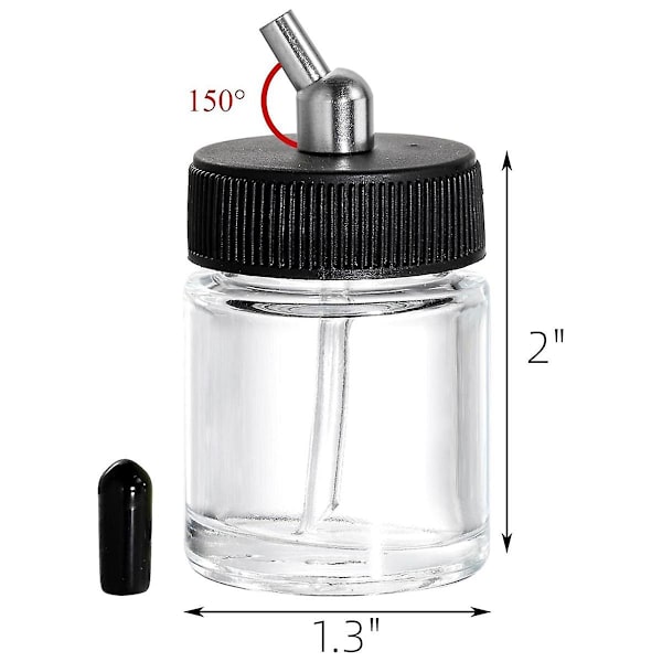 10-pack glasburk airbrush-flaskor kit, 22cc tomma airbrush-burkar, transparent airbrush-färgförvaringsburk med [DB] Transparent