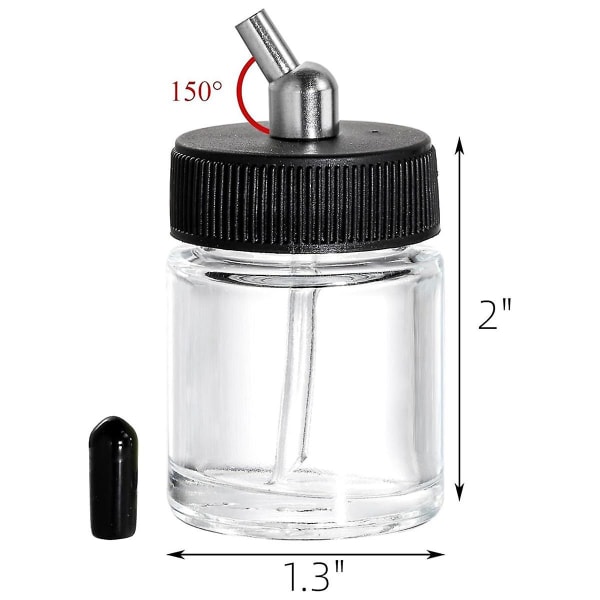 10-pak glas airbrush flaskesæt, 22cc tomme airbrush krukker, klar Airbrush maling opbevaring Pot med [DB] Transparent