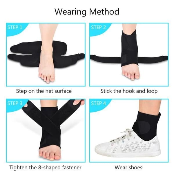 Fydun Ankelstöd, Justerbart Andningsbart Nylon Ankelstöd, Super Sleeve[DB]