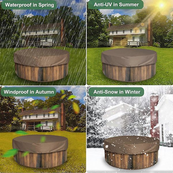 Runt Badkarstäcke UV-Resistent Badkarstäcken Utomhus Spa Badkarstäcken {DB} Black