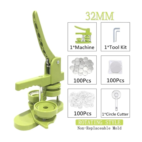 25/32/37/44 MM Knapmaskine Installation-fri Pin Badge Punch Press KiQa [db] 32MM