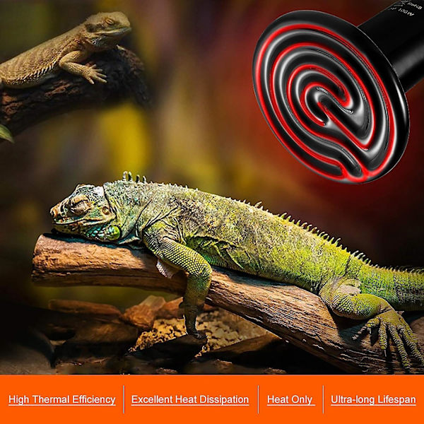 E27 100w Dyre Radiator Emitter Infrarød Keramisk Varmepære, Reptillampe Til Padder, Slange, Fugle, Skildpadde, Kat, Hund