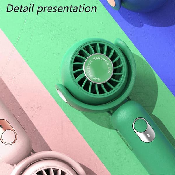 Bærbar håndholdt ventilator, halsventilator, mini bordventilator, multifunktionel ventilator [DB] green