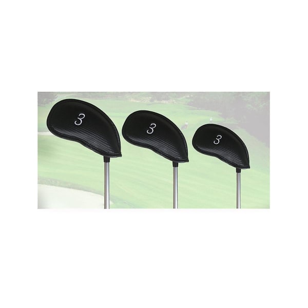 12 st Golf Iron Cover Head Covers Pu Läder Golf Club Hat Cover Broderi Set Golf Supplies Club Head Covers