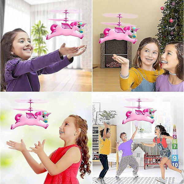 Nye Flyvende Fe-Helikopter Legetøj Gaver til Børn i Alderen 6 7 8 9 -14 År, Rc Flyvende Bold Legetøj Håndstyret Drone (Flyvende Fe-Enhjørning) [DB]