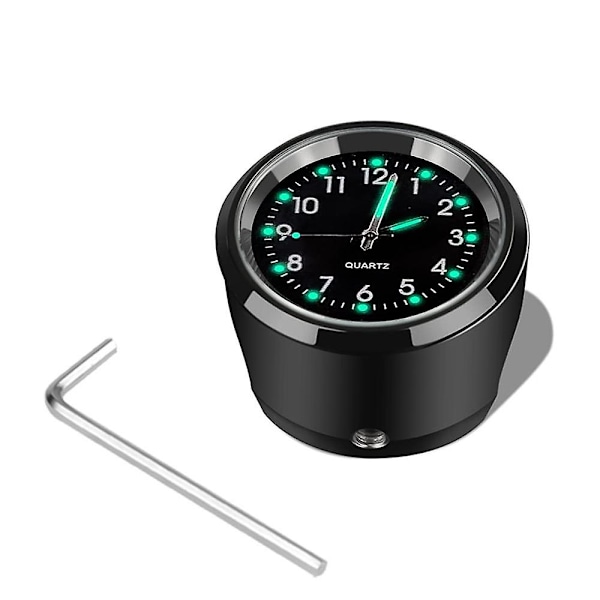 Motorcykelstyre Fäste Klocka 7/8\" Krom Vattentät Cykel Motor Quartz Klocka Aluminium Självlysande Klocka Moto Tillbehör [DB] deep,black