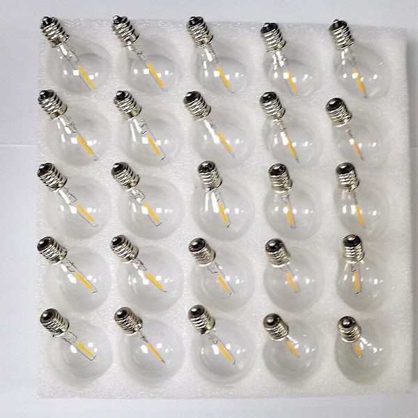 25 Pak G40 Globe LED Pærer E12 Edison Sockel 2200k Varmt Hvid Udskiftningspære [DB]