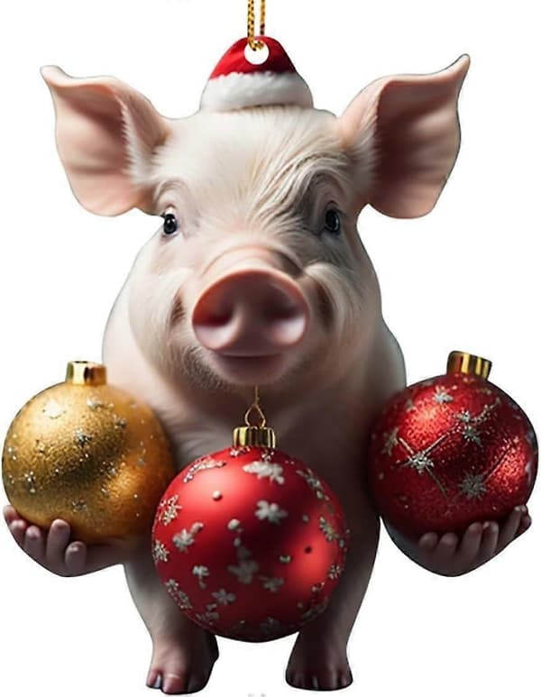 Julepynt Akryl Gris Flad Bilhæng Juletræspynt julepynt udsalg [DB] E
