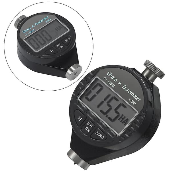 Digital hårdhed Durometer Tester 0-100ha Shore A Lcd Meter til gummi plast læder multi-fedt voks (sort)