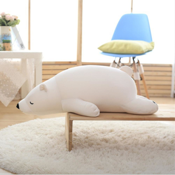 Isbjörn plyschdjur för barn, Kawaii plyschleksak valp fyllning för småbarn söt mjuk DB Brown 70cm