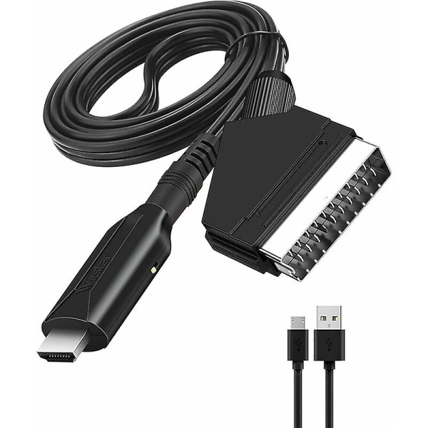 Scart til HDMI-konverter Audio Video Adapter for HDTV/DVD/Set Top Box/PS3/PAL/NTSC Elektrisk Adapter [DB]