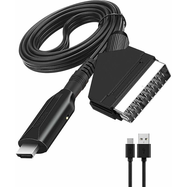 Scart till HDMI-omvandlare Audio Video Adapter För Hdtv/dvd/ set Top Box/ps3/pal/ntsc Elektrisk adapter [DB]