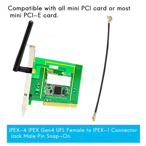 2 st 5 cm långa Ipex-4 Ufl-hona till Ipex-1-kontaktkabelantenn för Ax200/ax210 Bcm94360hmb