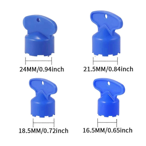 4 kpl 16,5/18,5/21,5/24 mm hana-ilmastin avainsetti 4 kokoa Raskaaseen käyttöön pesualtaan hana-ilmastin irrotus työkalut - db