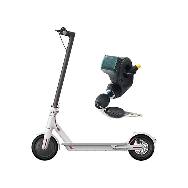 E-Cykel Tändningslås Nyckel Tumgas Voltmeter Digital Spänningsdisplay Växel 3-polig för M365 Univ db Black