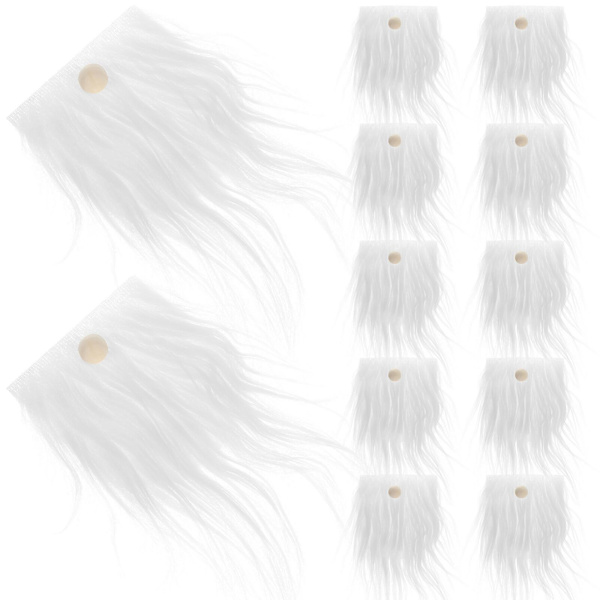 1 Set Falska Skägg och Träkulor Kit Förskurna Tomteskägg Tomtetillverkningstillbehör {db} white 18.00X9.00X1.00CM