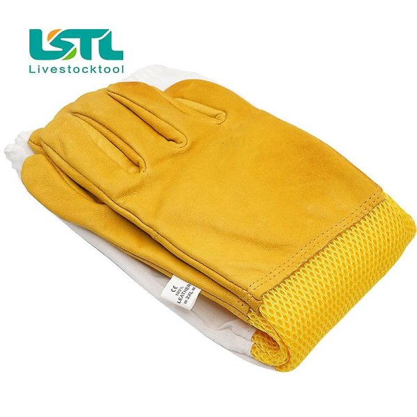 1pair Beekeeper Gloves Protective Sleeves Breathable Anti Bee/sting Sheepskin Long Gloves For Beekeeper Beekeeping Tools(XL)