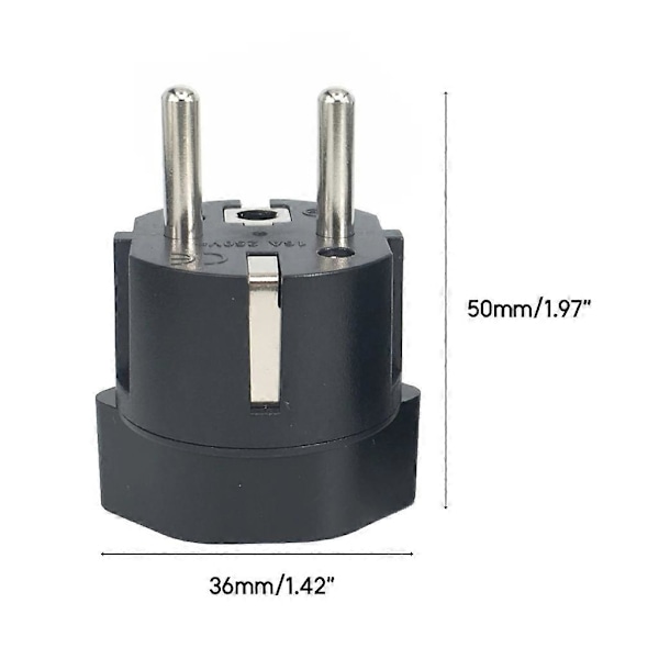 Eurooppalainen Ranska Virtamuunnin Ranska Saksa Matkasovitin Pistorasia 10A 250V [DB] Black
