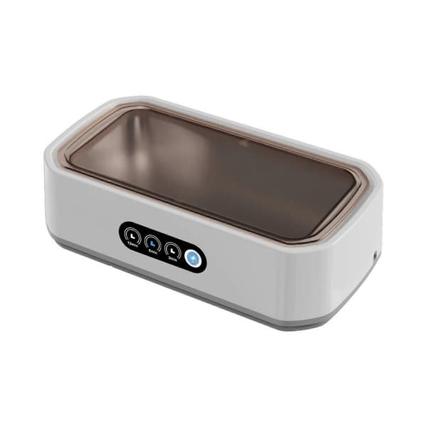 Professionel ultralydsrenser til smykker, ure og mere, 3 tilstande, digital timer, 650 ml kapacitet, hvid [DB] White