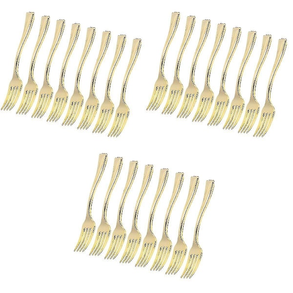 120 stk Engangs Mini Gaffler Frugt Dessert Pudding Gaffler Fest Tilbehør Til Restaurant Ktv (guld) [DB] 72 pcs