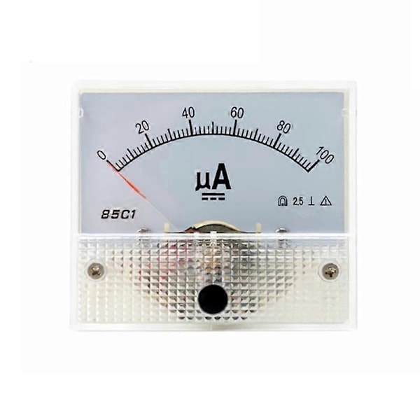 Rektangulär Panelmonterad Strömmätare Amperemeter Testare 50uA 100uA 200uA 500uA [DB] 0-100uA