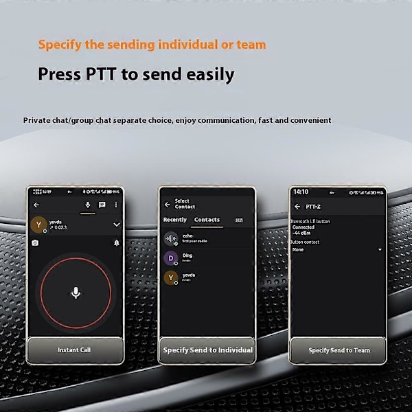 YPC21 Zelloon IP67 Vedenkestävä Langaton Bluetooth PTT-painikekytkin iOS/Androidille [DB]