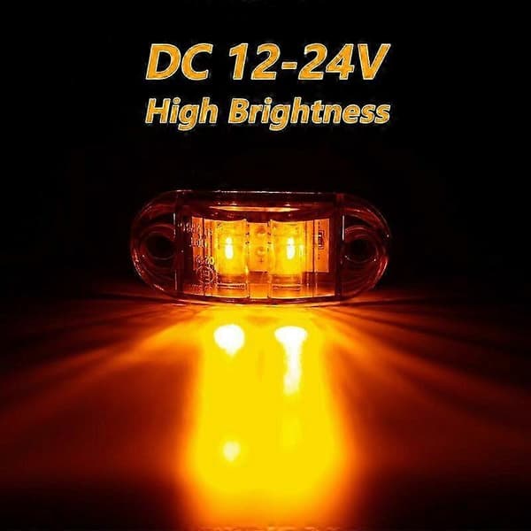 10/4 STK 2 Oval LED Universal LED-lys Sidemarkeringslys til Trailer Lastbiler Campingvogn Frigangslygte Overflademontering 12V-24V [DB] Blue 4PCS