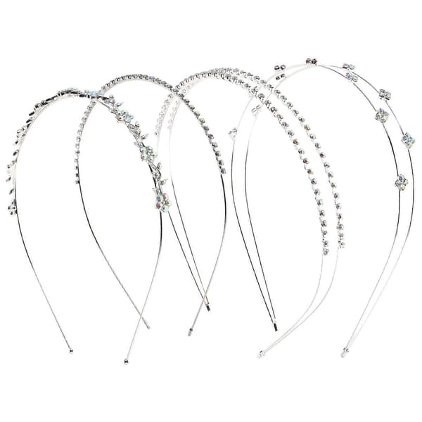 Brud Strass Hårband för Dekoration 4st Silver Pannband Set[DB]