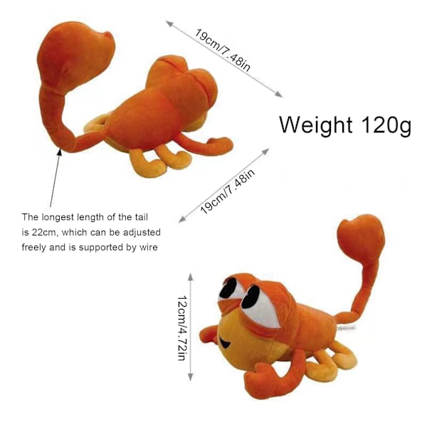 Plushleker - Koala, Skorpion, Øgle, Edderkopp, Slange Myk Utstoppa Dyreleker, Søte Tegneseriefigurer Dyr Dukke [DB] Scorpion