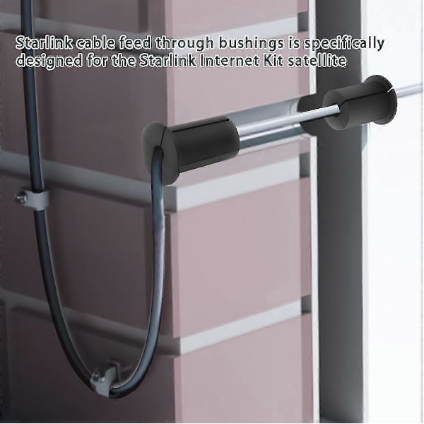 Starlink Kaapelin Reitityssarja 1\" Seinäreiälle, Kaapelin Reitityssarja Starlinkille, Starlink Läpivienti, Starlink Kaapelin Läpivienti Kumitiiviste [DB] Black 4pcs