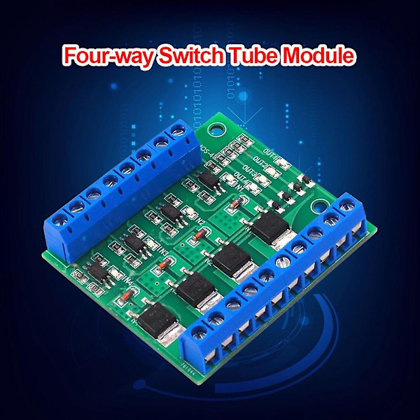 4-kanals Mos Plc-förstärkarkortdrivrutinmodul Pwm 3-20v till 3,7-27v Dc 10a-kortdrivrutin 4-kanals