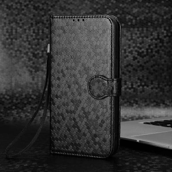Honeycomb Dot Textur Läder Telefonfodral För Doogee Note 58 / Note 58 Pro [DB] Black