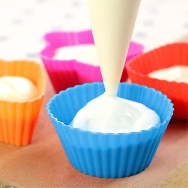 36 stk. silikone cupcake-bageforme, non-stick varmebestandige kageforme isterningeforme til fremstilling af M[DB]
